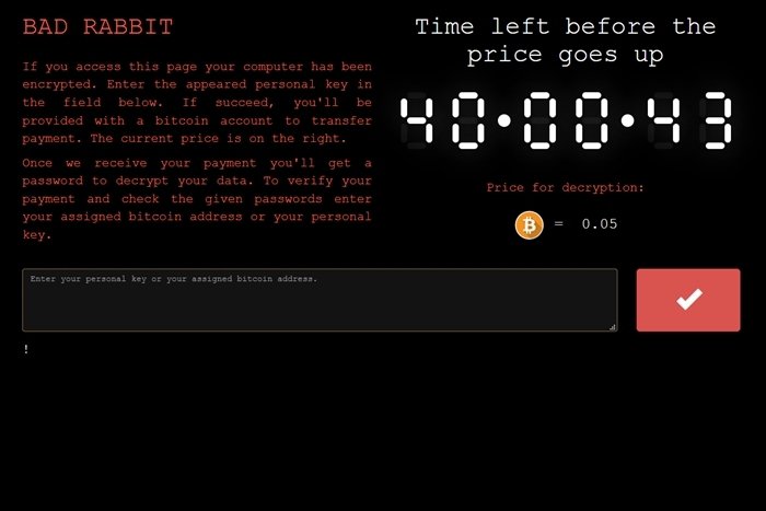 Bad Rabbit Ransomware