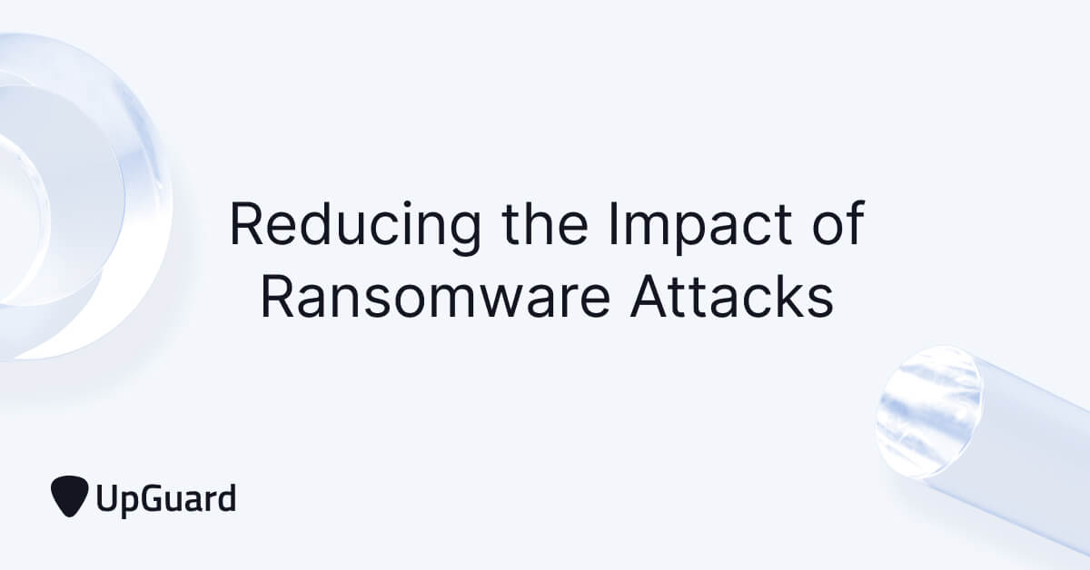 Text on a light background that reads reducing the impact of ransomware attacks