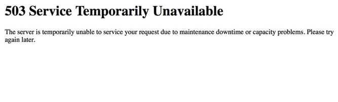 503 service unavailable error