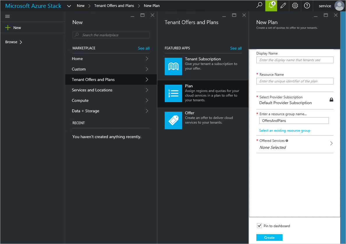 Azure Stack User Interface