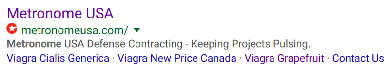 Google search result for Metronome USA, US defense contractor.