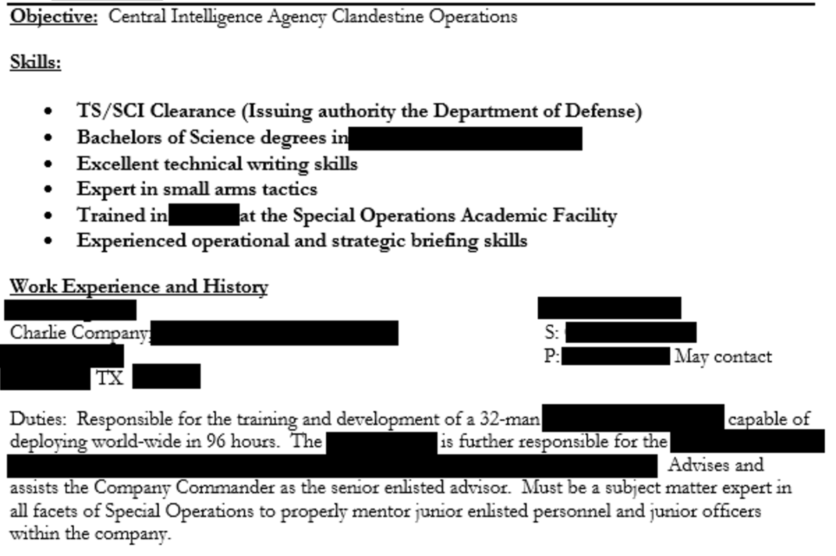 Central Intelligence Agency Clandestine Operations