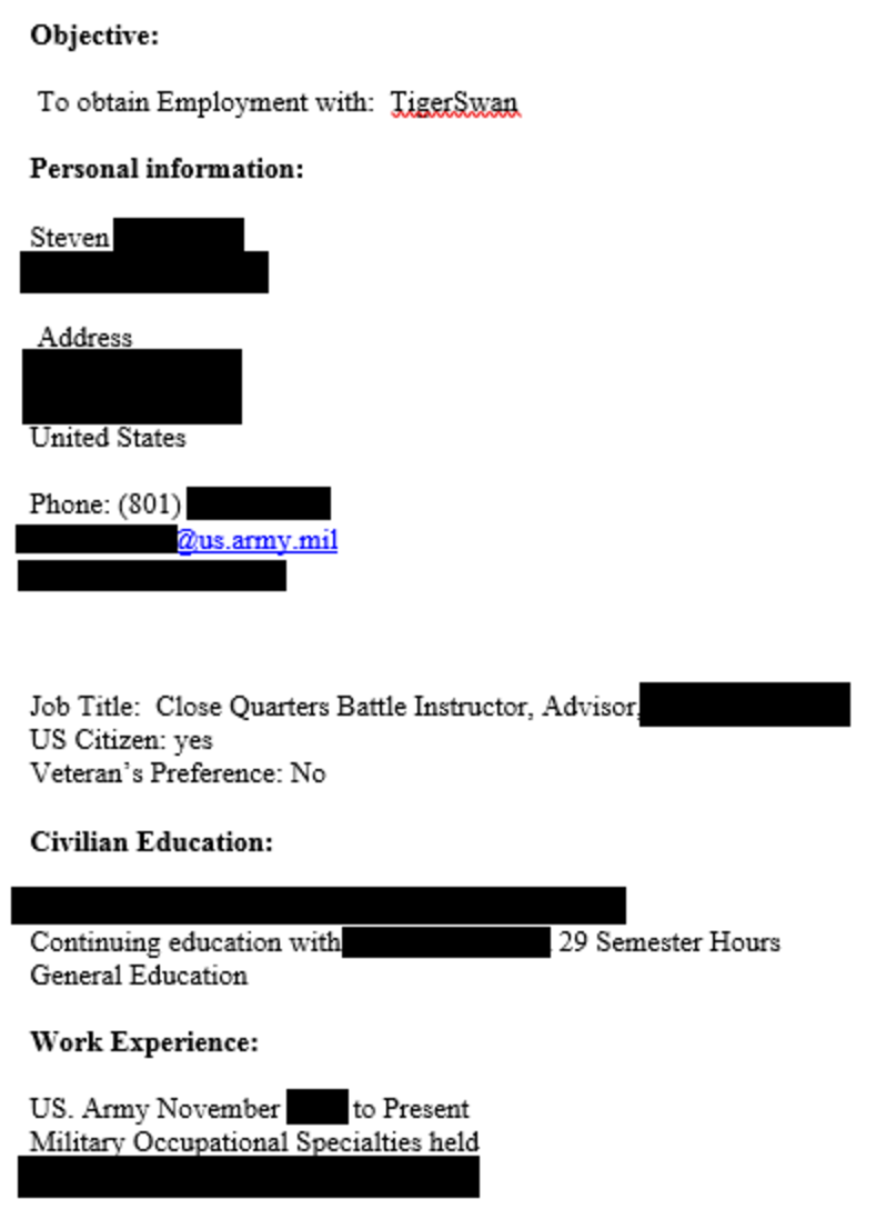 Personal information