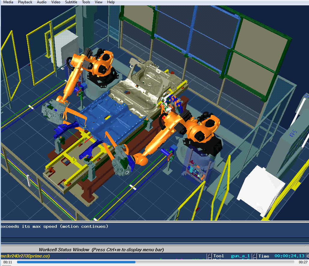Screenshot of a robotics animation file contained in the Level One data set.