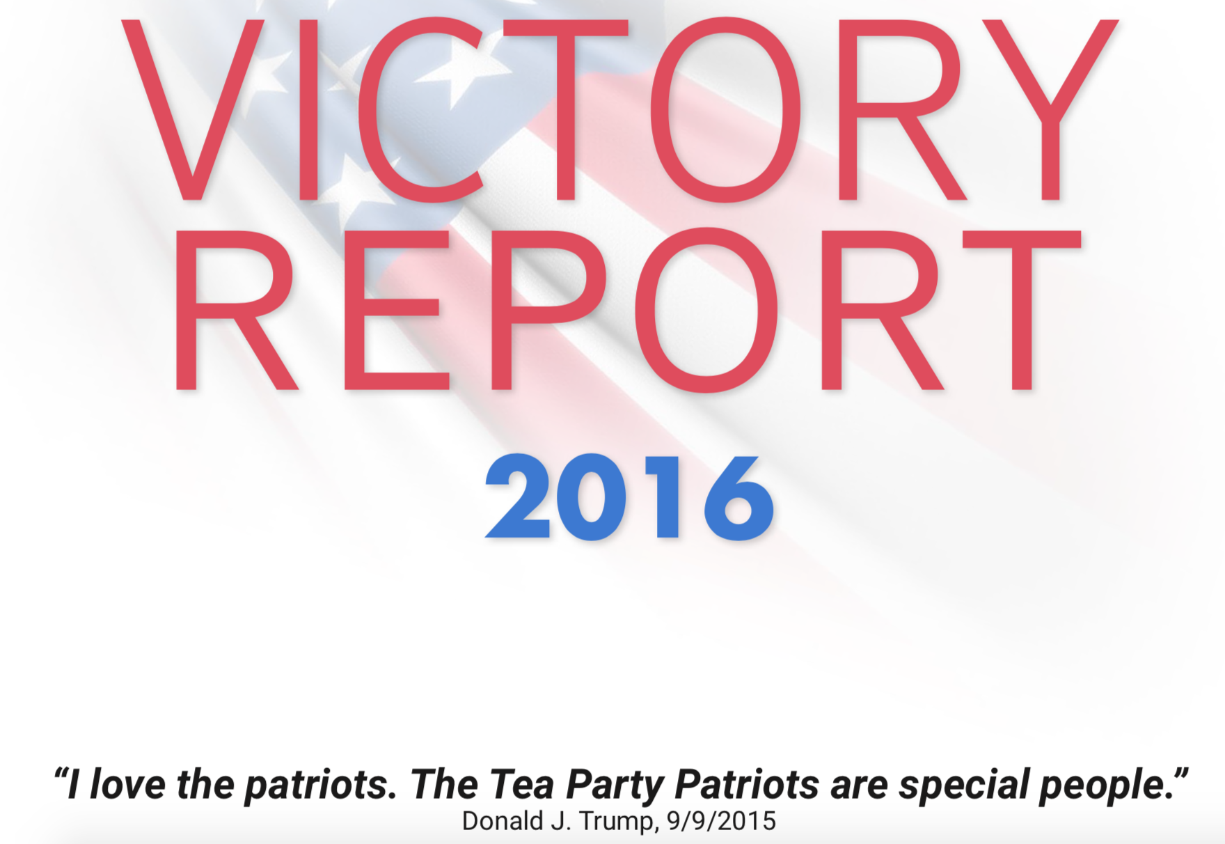 Screenshot of the cover of the TPPCF Victory Report