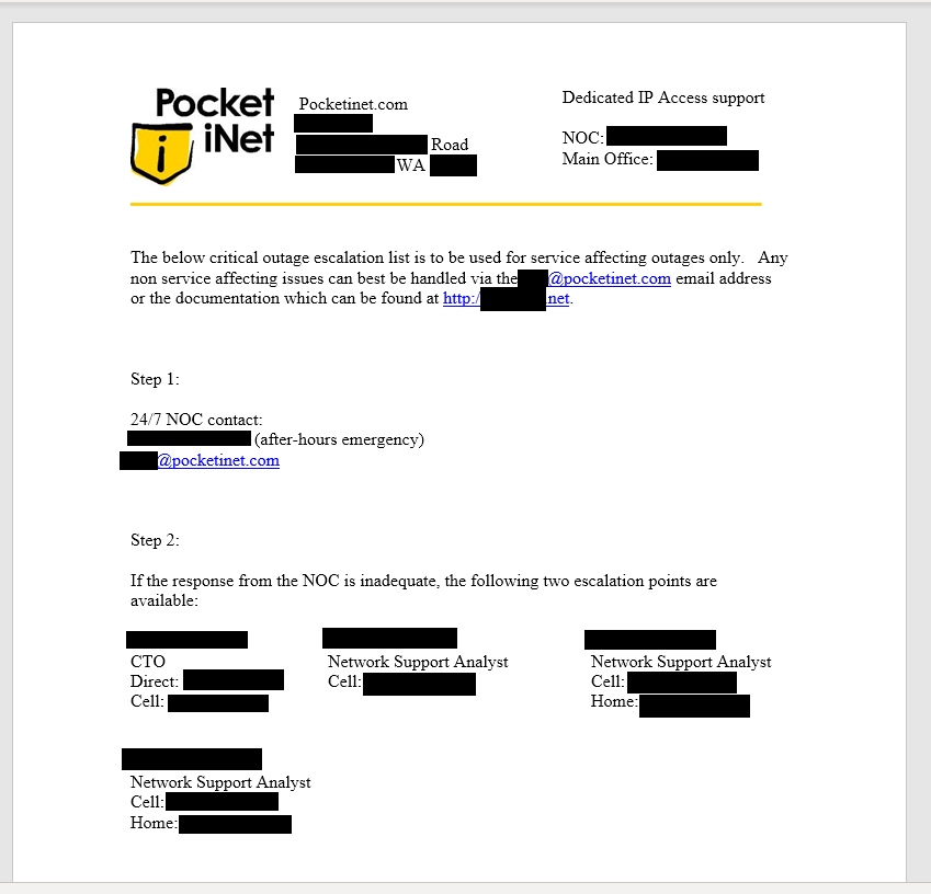 Redacted contact info document included in the data set used to facilitate notification.
