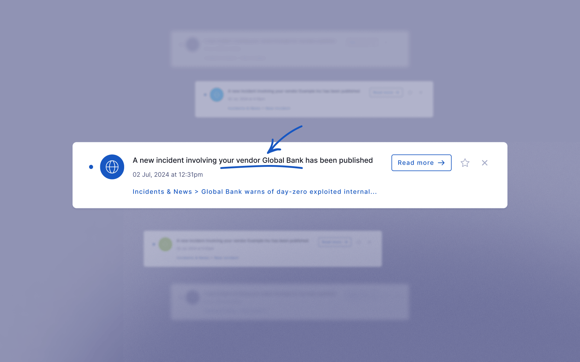Customize notifications for critical vendor incidents and news
