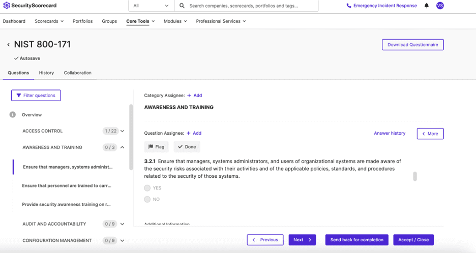 Compliance risk discovery on the SecurityScorecard platform.
