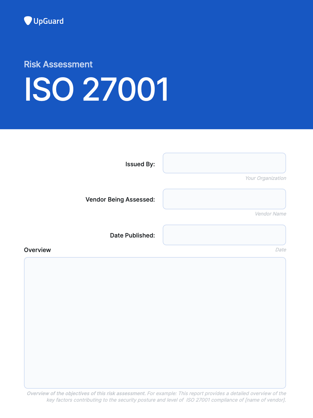 ISO 27001 risk assessment template example