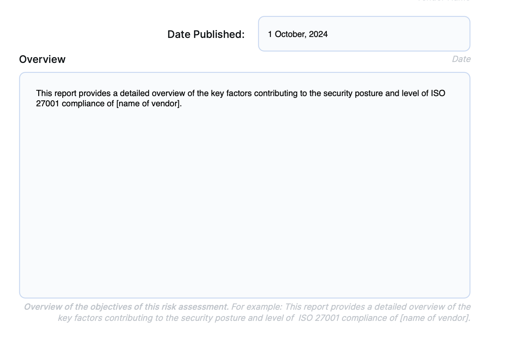ISO 27001 risk assessment objectives section.