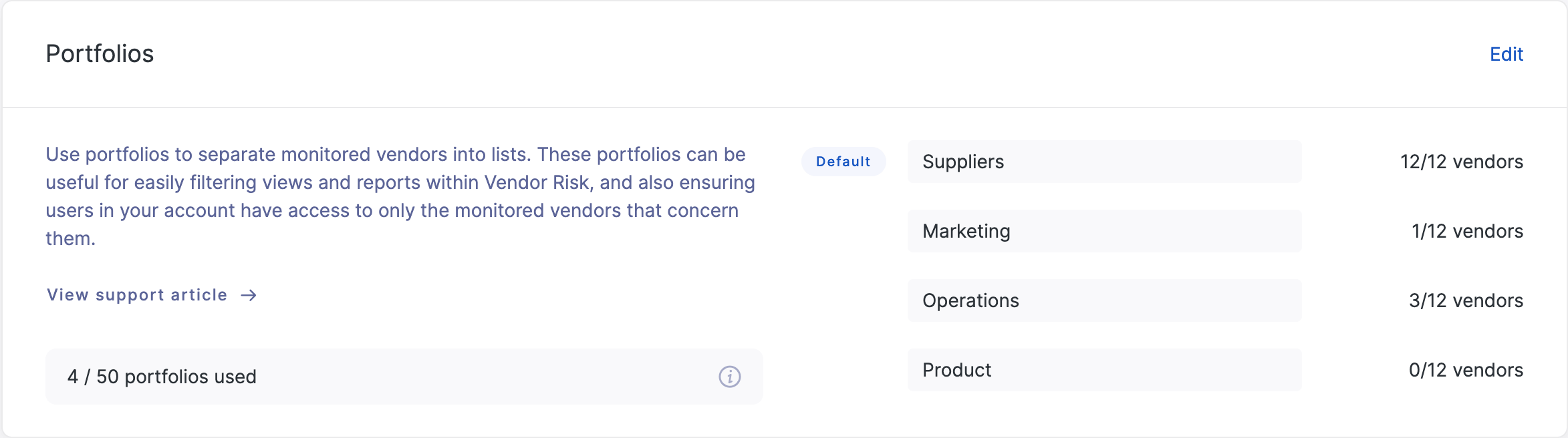 Portfolios feature by upguard