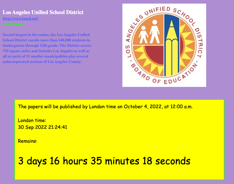 Vice Society's ransom threat to LAUSD