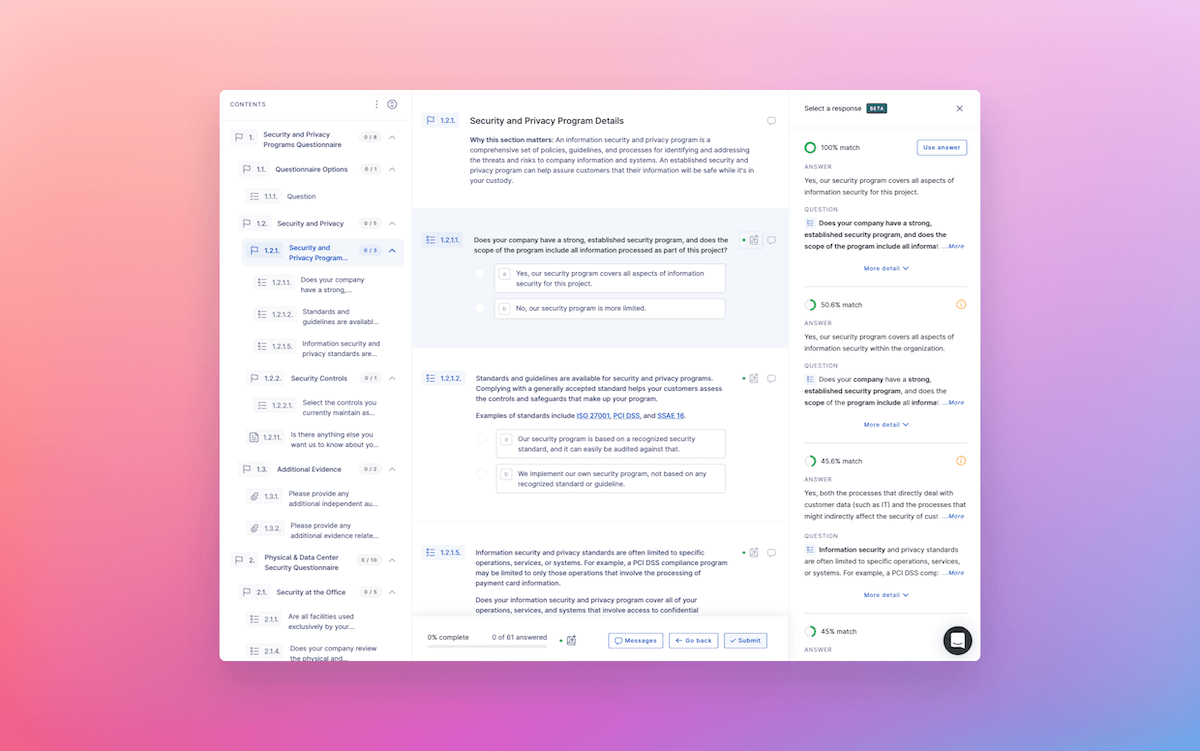 Security Questionnaires by UpGuard
