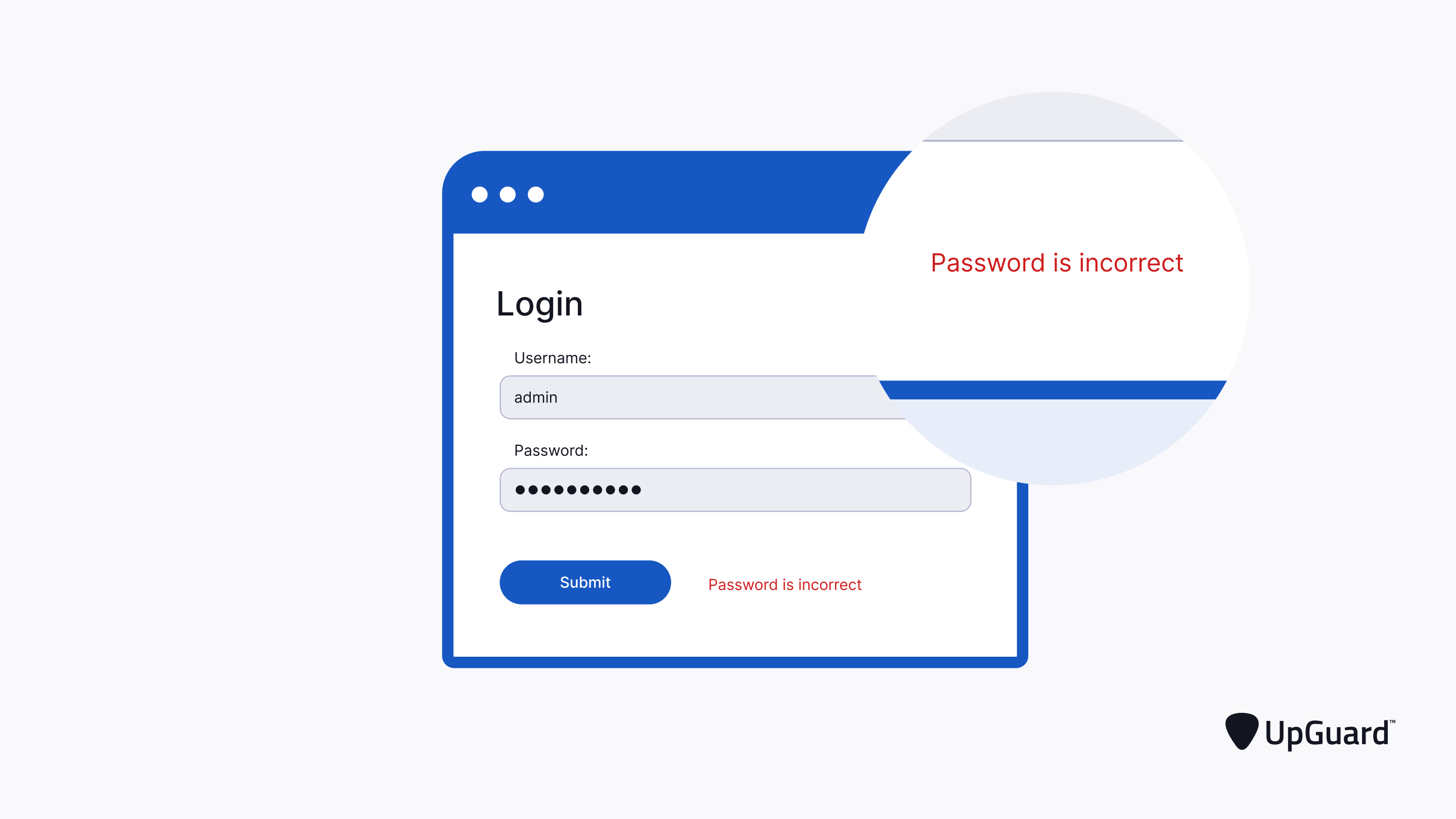 password does not exist error message