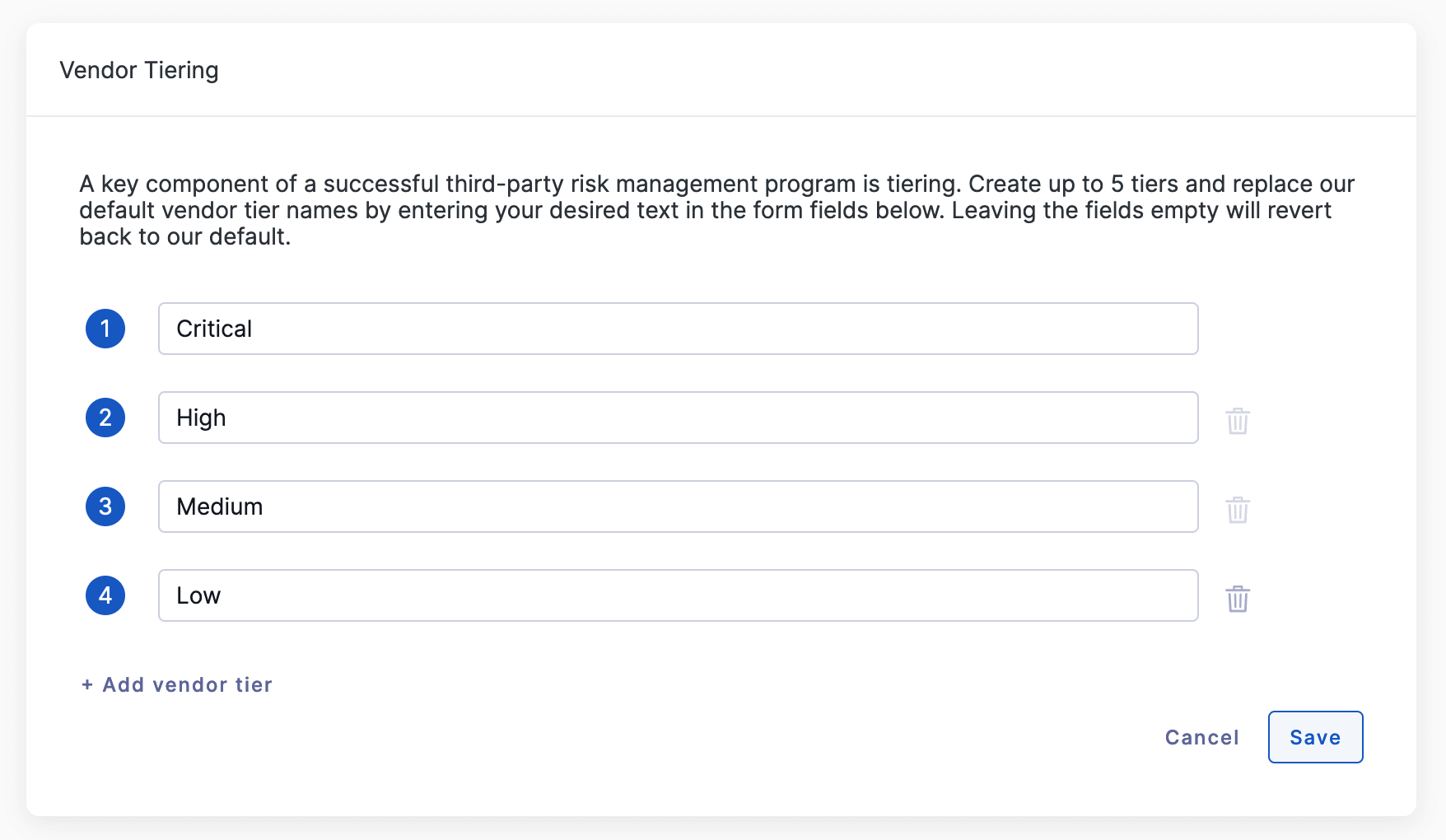 upguard vendor tiering feature