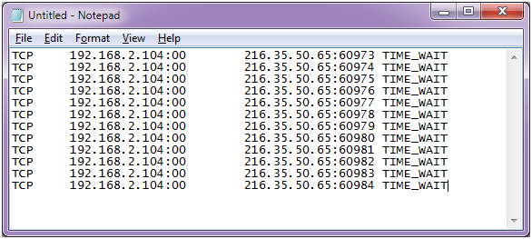 Example of web server log during DDoS attack