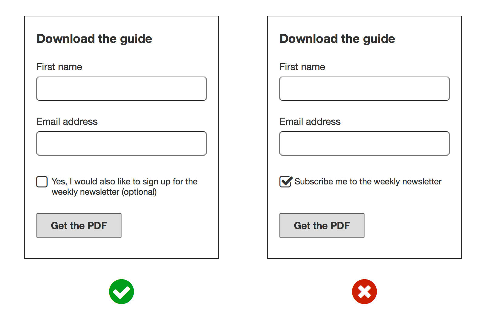 gdpr compliance cannot pretick subscription forms