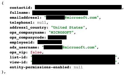 Example record for Microsoft Global Payroll Services collection